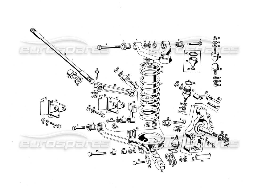 maserati bora front suspension parts diagram