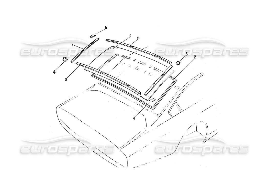 ferrari 365 gt 2+2 (coachwork) rear screen parts diagram