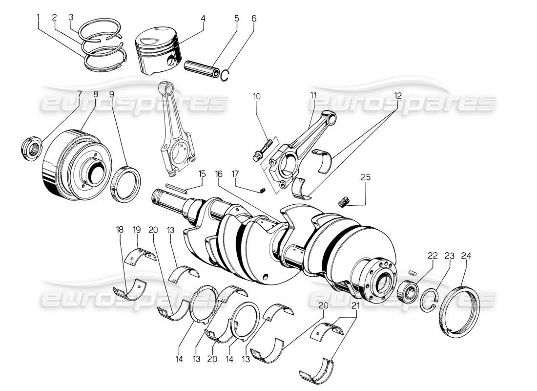 lamborghini jalpa 3.5 (1984) crankshaft parts diagram