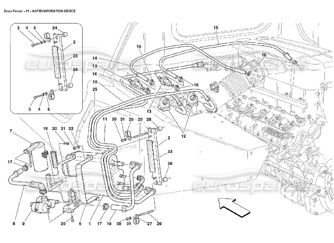 ferrari enzo antievaporation device parts diagram