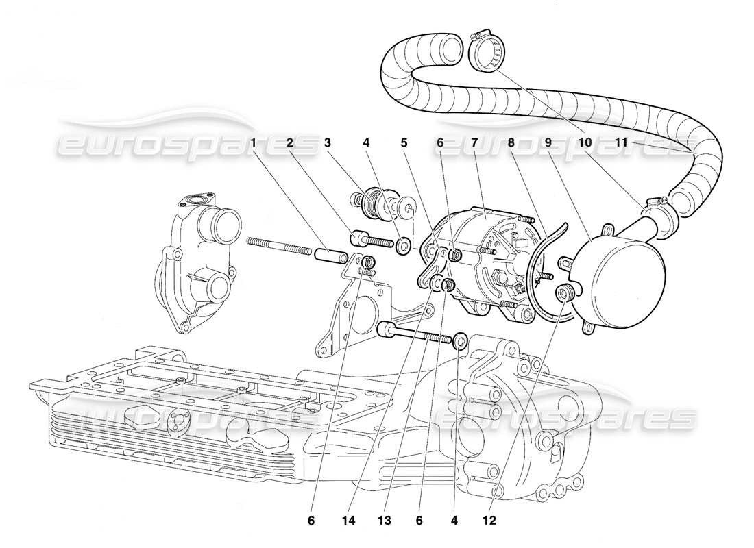 lamborghini diablo vt (1994) alternator parts diagram