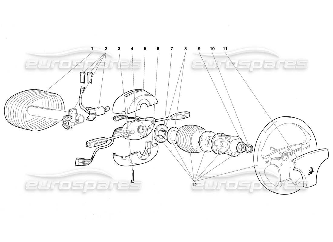 lamborghini diablo vt (1994) steering parts diagram