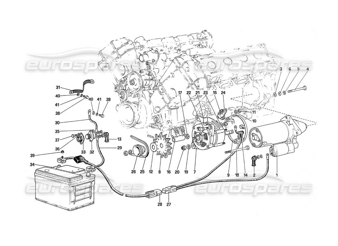 ferrari 288 gto electric generating system parts diagram