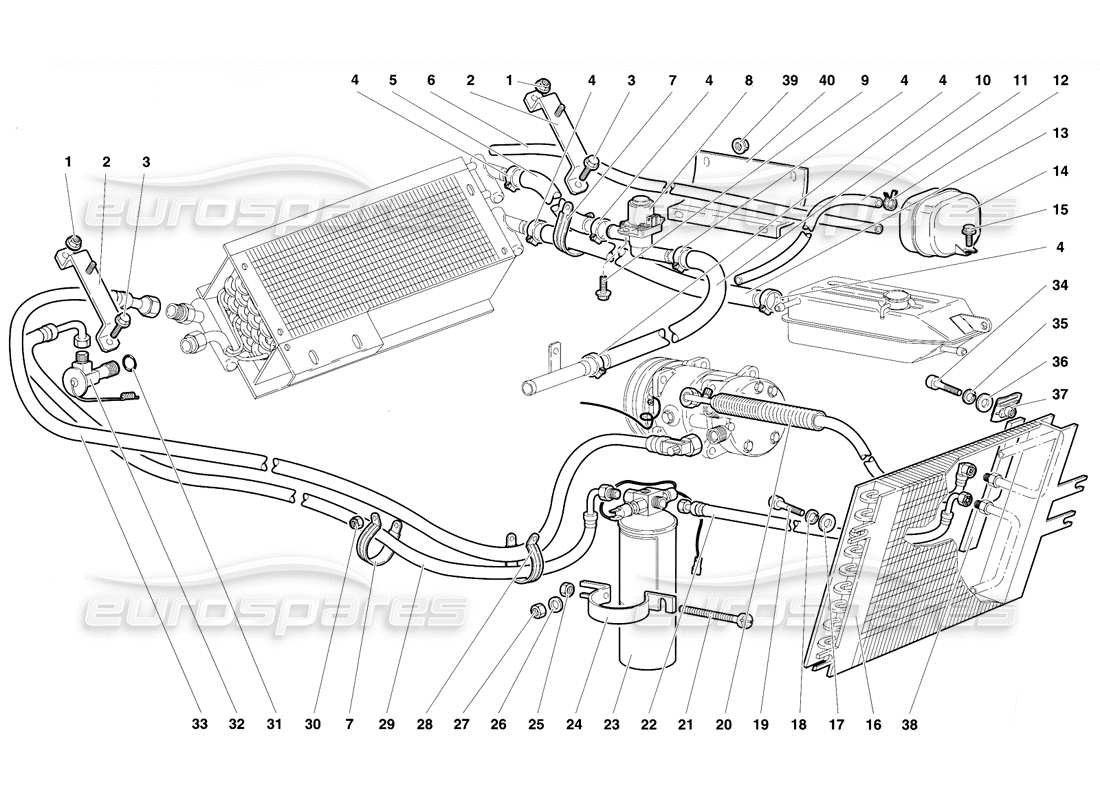 lamborghini diablo vt (1994) climate control part diagram