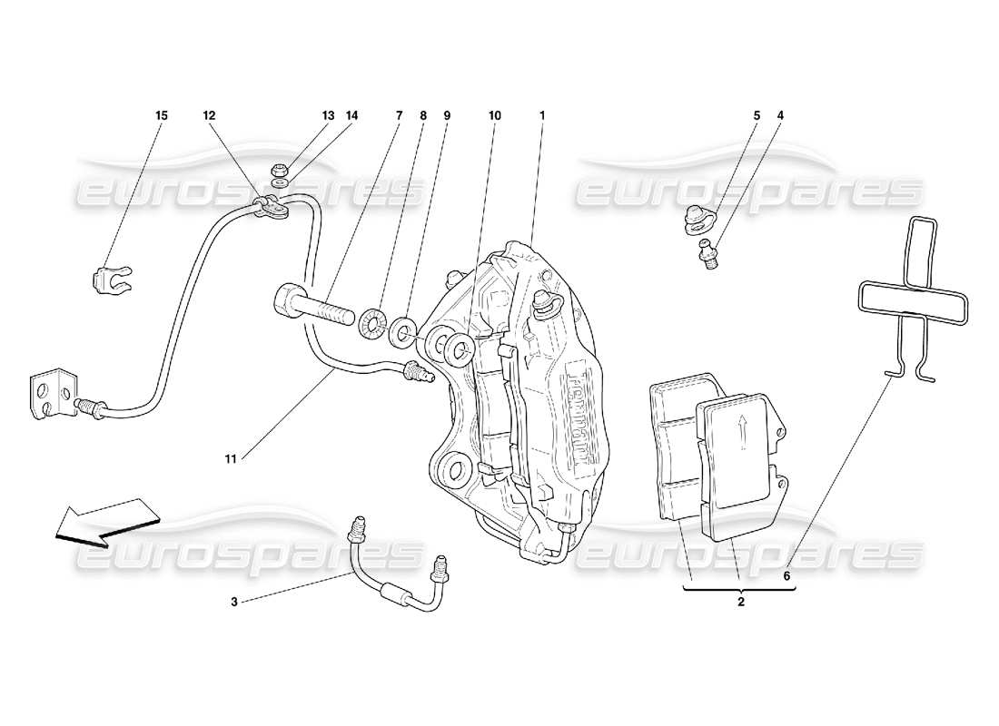 ferrari 456 gt/gta caliper for rear brake part diagram