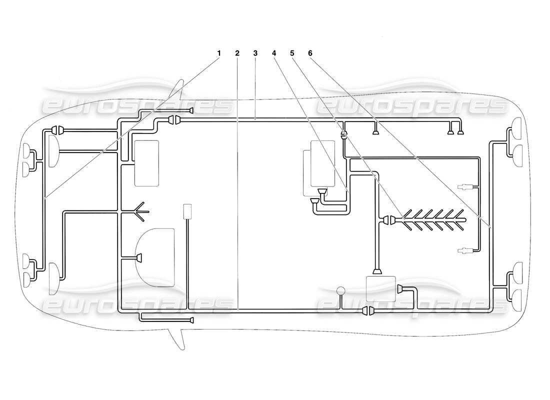 lamborghini diablo vt (1994) electrical system parts diagram