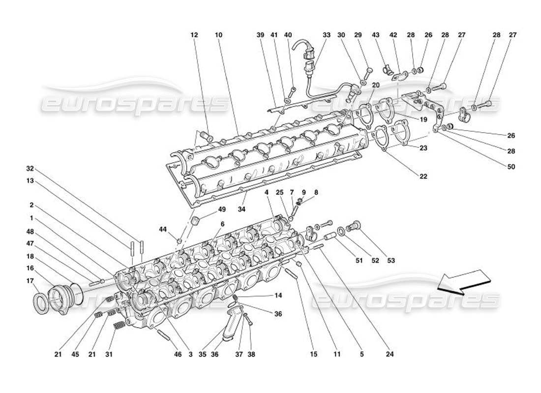 ferrari 575 superamerica lh cylinder head parts diagram