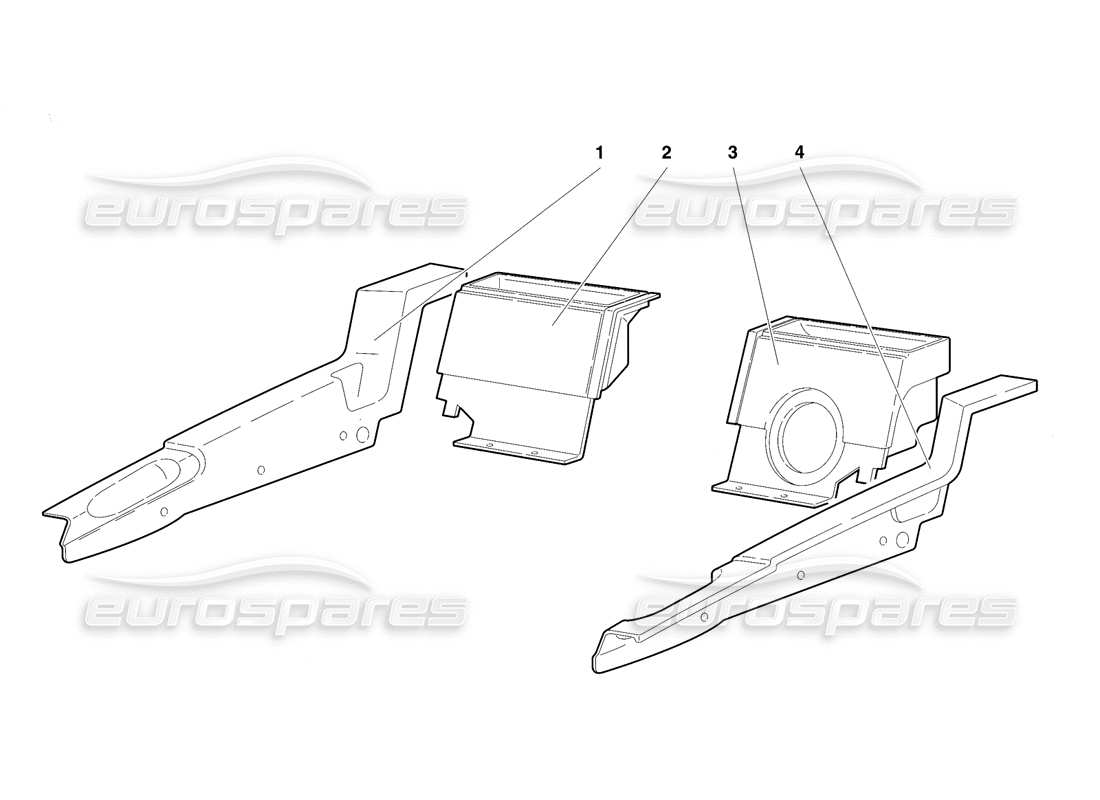 lamborghini diablo vt (1994) passenger compartment trim (valid for usa version - april 1994) part diagram