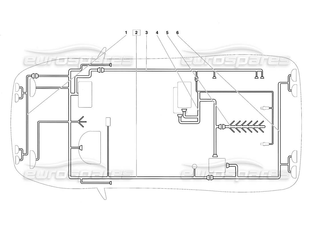lamborghini diablo vt (1994) electrical system parts diagram