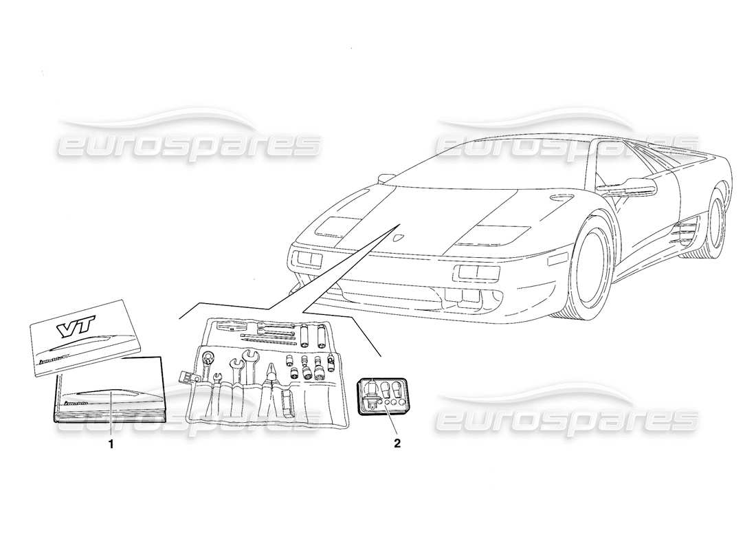 lamborghini diablo vt (1994) accessories (valid for usa version - april 1994) part diagram