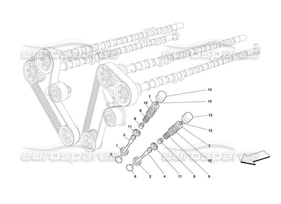 ferrari 575 superamerica timing - valves parts diagram