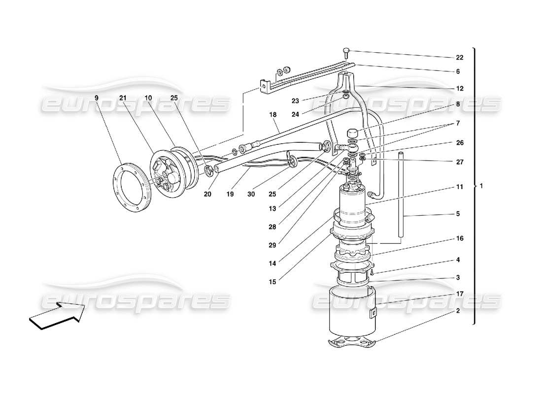 ferrari 456 gt/gta fuel pump part diagram