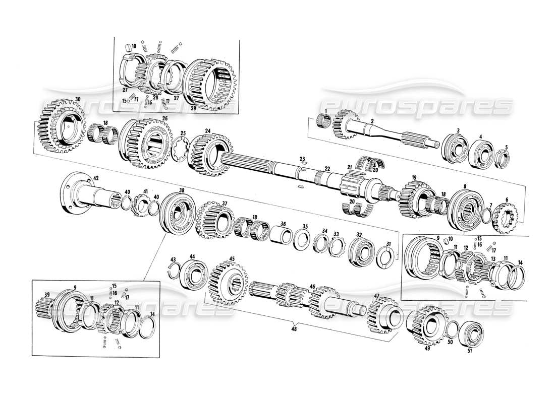 maserati ghibli 4.7 / 4.9 transmission gears parts diagram