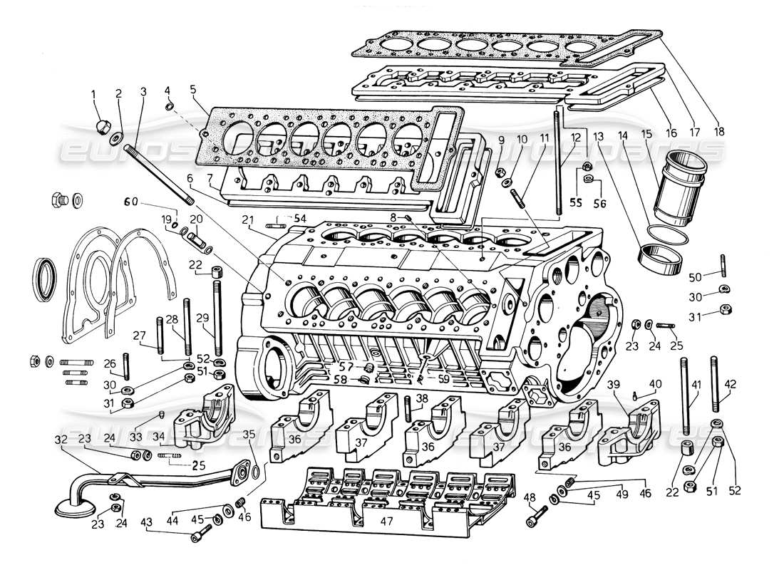 lamborghini countach 5000 qvi (1989) crankcase part diagram