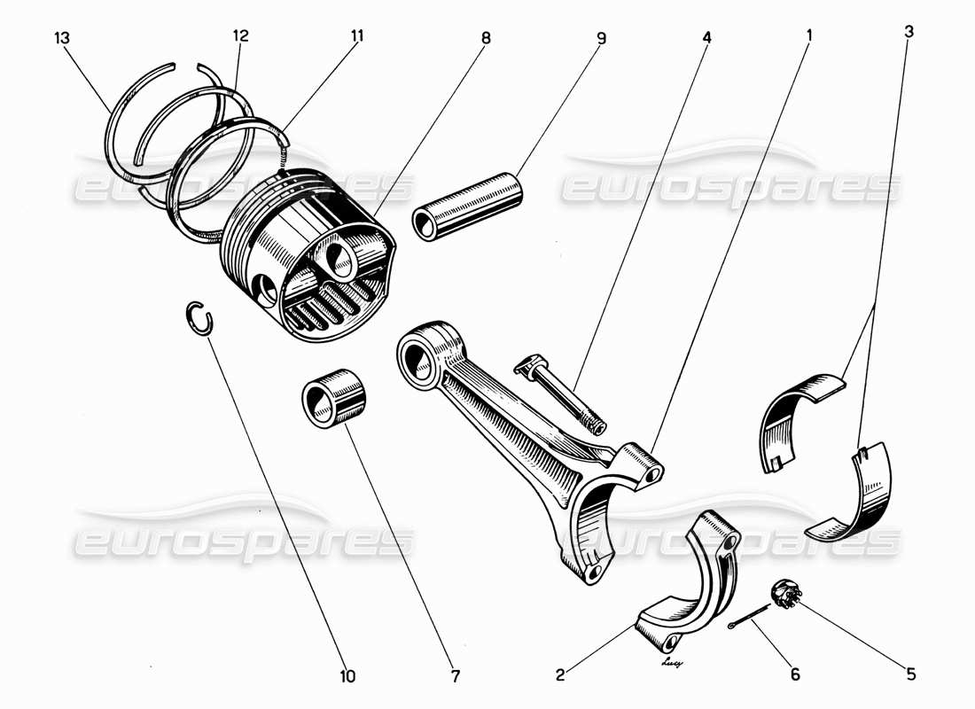 ferrari 330 gt 2+2 connecting rods parts diagram