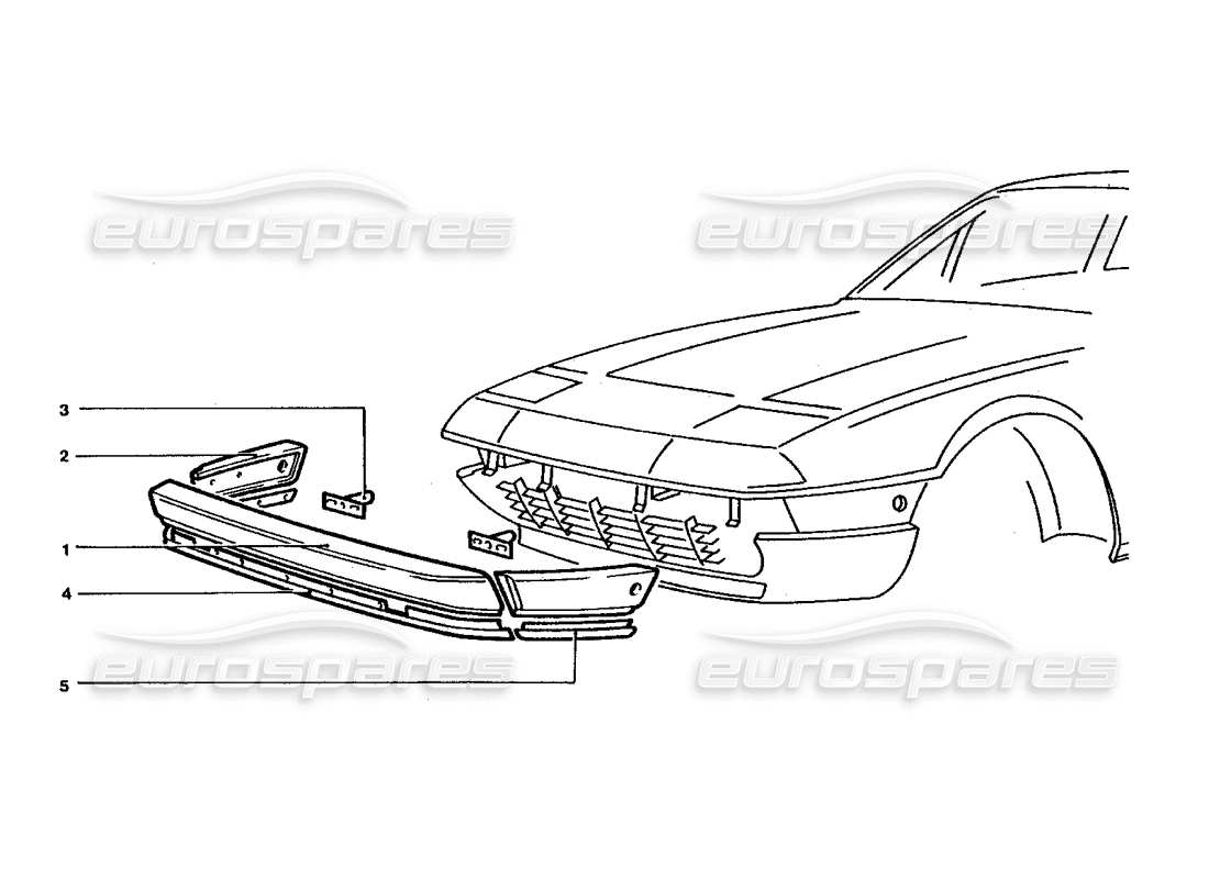 ferrari 400 gt / 400i (coachwork) front bumper parts diagram