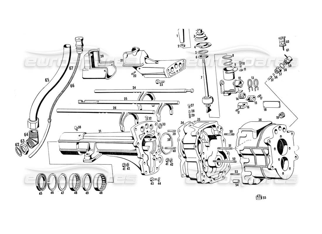 maserati indy 4.2 transmission housing part diagram