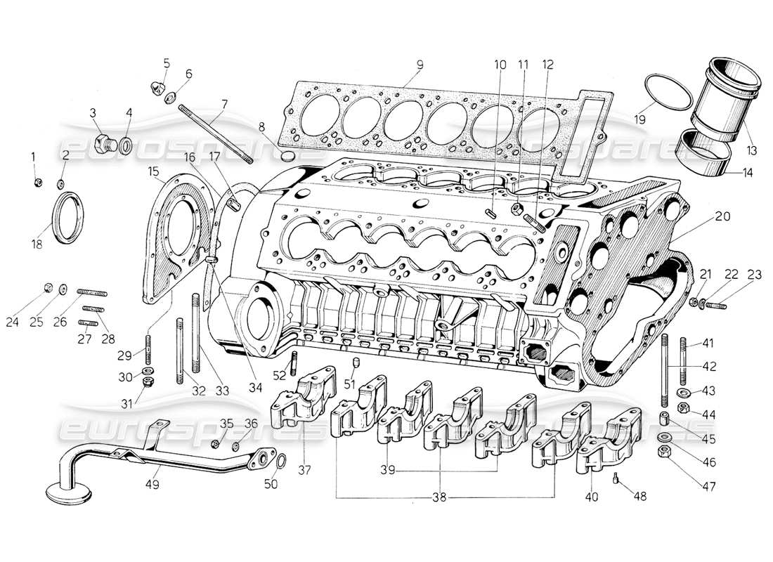 lamborghini countach 5000 s (1984) crankcase parts diagram