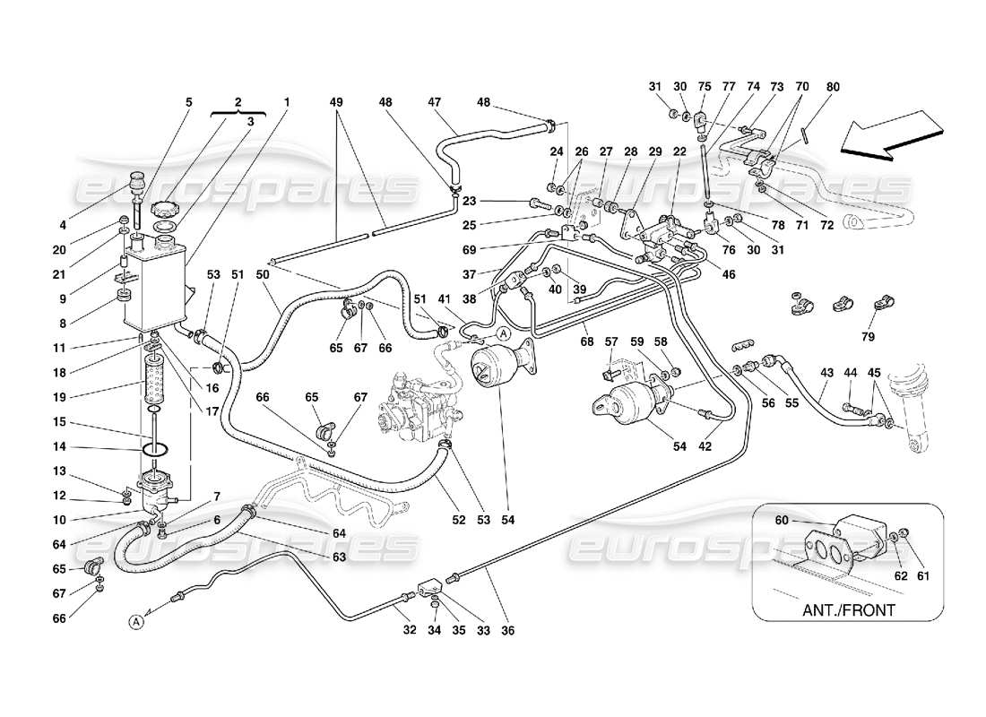 ferrari 456 gt/gta self-levelling suspension system -valid for 456 gta part diagram