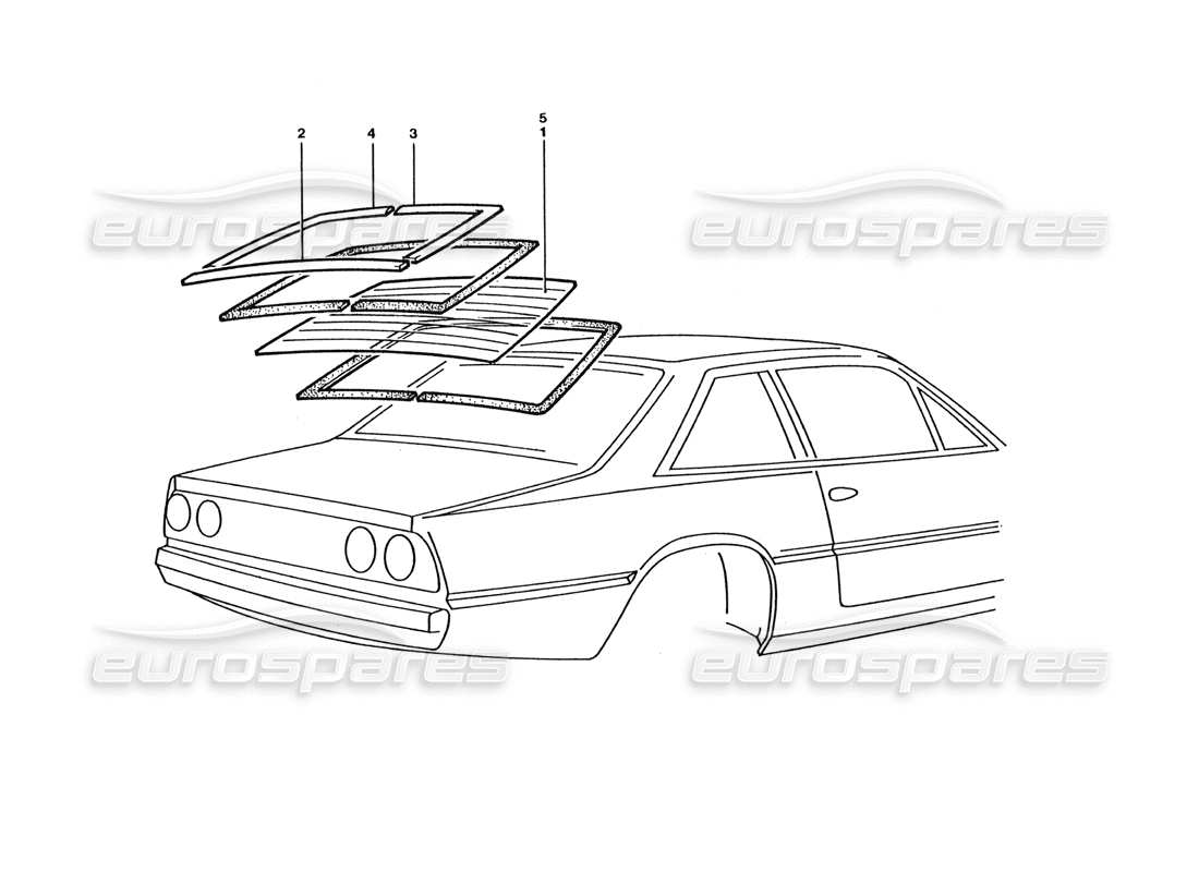 ferrari 400 gt / 400i (coachwork) rear screen part diagram