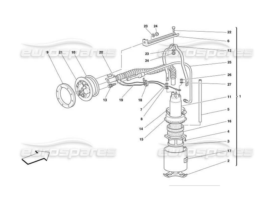 ferrari 550 barchetta fuel pump parts diagram