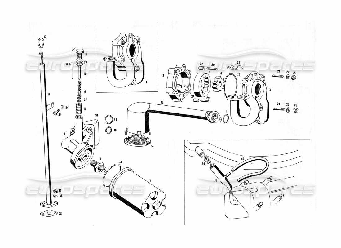 maserati indy 4.2 oil pump and filter parts diagram