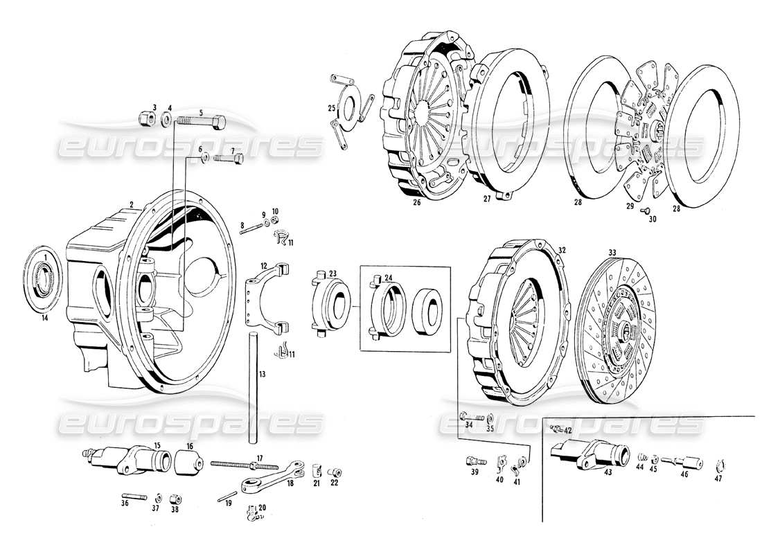 maserati mistral 3.7 clutch parts diagram