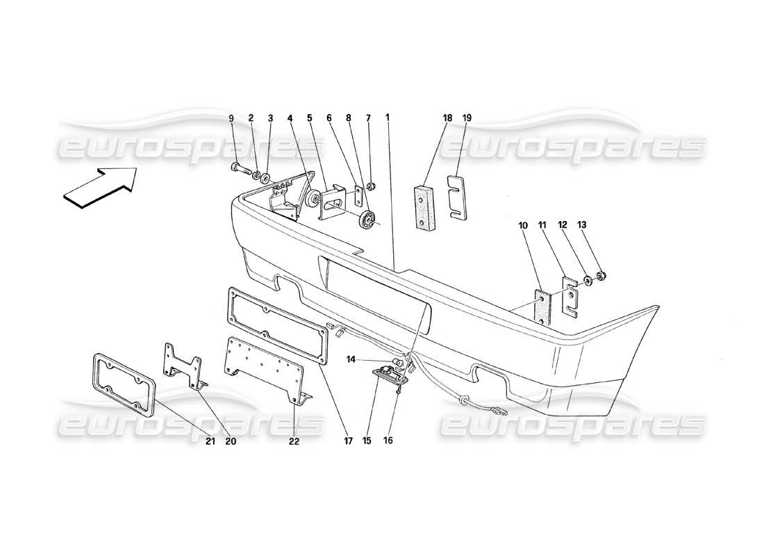 ferrari 348 (1993) tb / ts rear bumper part diagram