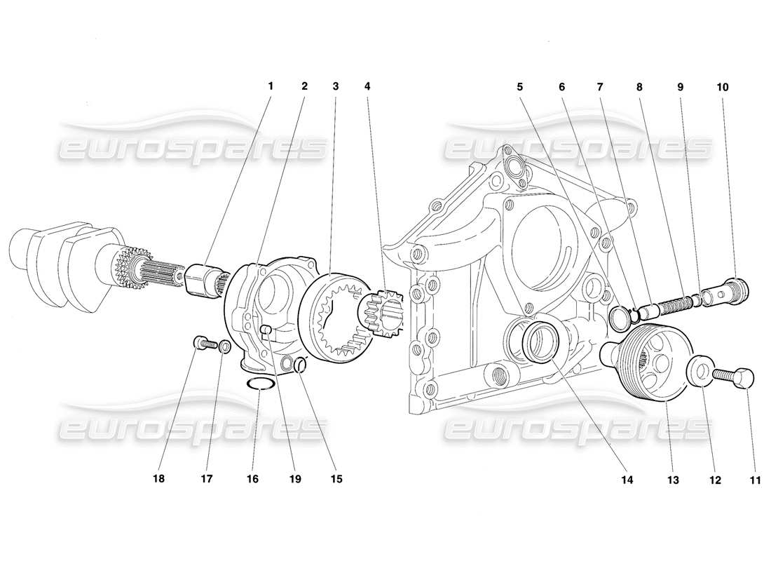 lamborghini diablo vt (1994) engine oil pump part diagram