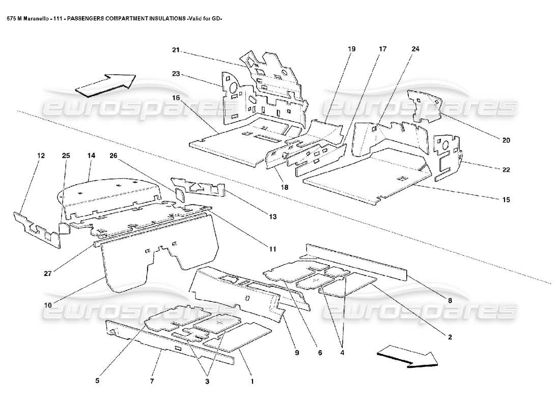 ferrari 575m maranello passengers compartment insulations valid for gd part diagram