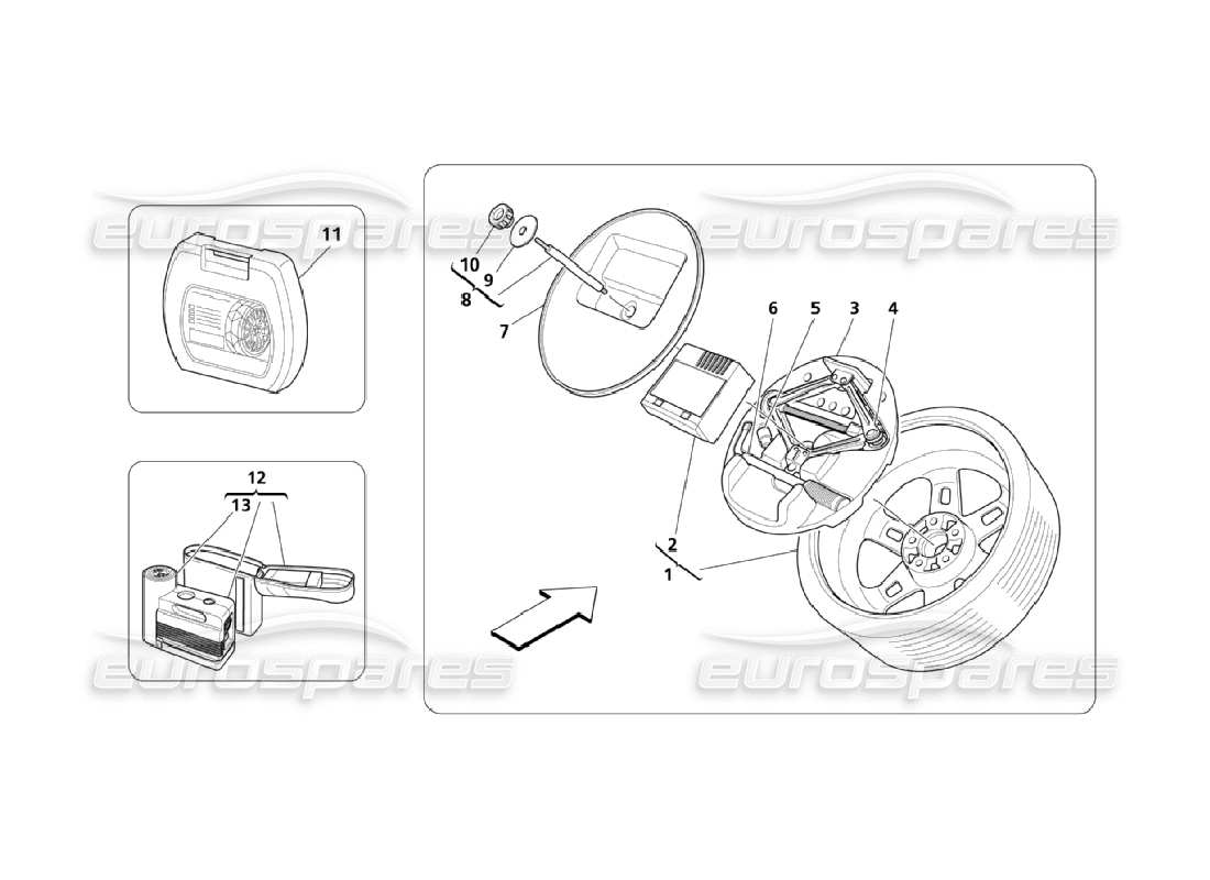 maserati qtp. (2006) 4.2 tools and accessories parts diagram