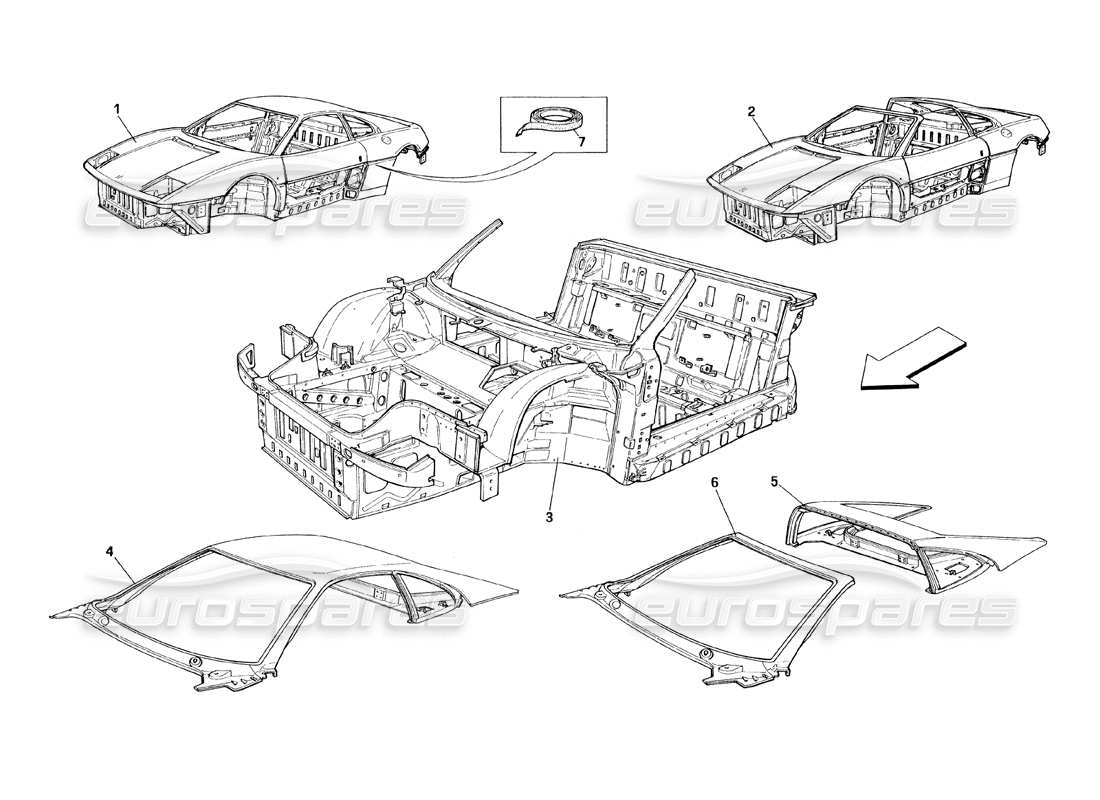 ferrari 348 (1993) tb / ts body - general units part diagram