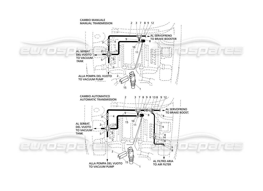 maserati qtp v6 evoluzione vacuum system parts diagram