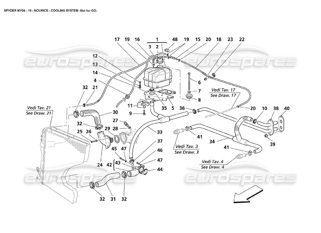 maserati 4200 spyder (2004) nourice cooling system not for gd part diagram