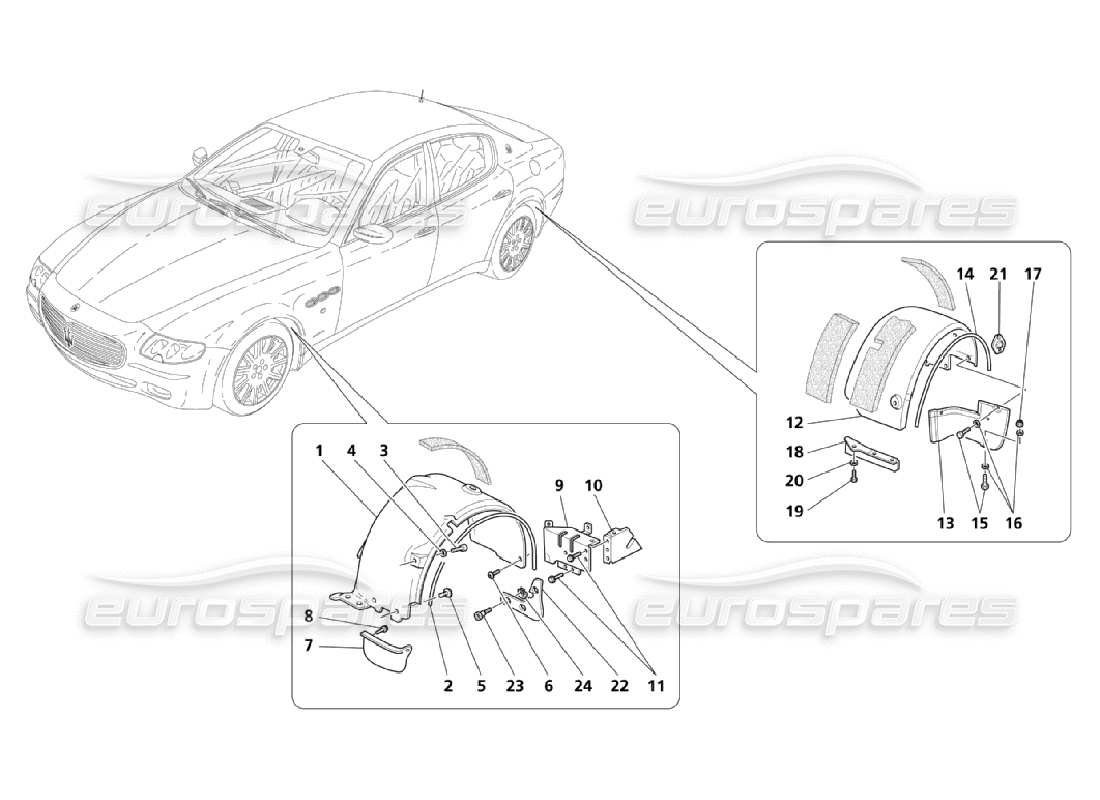 a part diagram from the maserati qtp. (2006) 4.2 parts catalogue