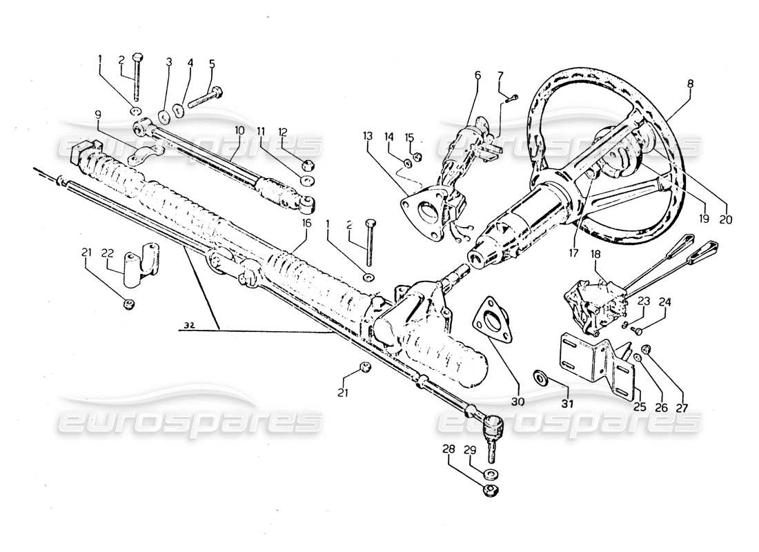 VIEW PARTS DIAGRAMS FROM THE LAMBORGHINI URRACO PARTS CATALOGUE a part diagram from the lamborghini urraco parts catalogue