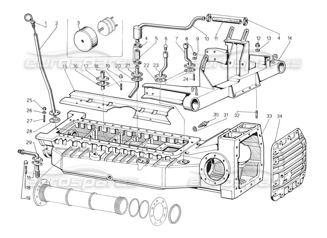 a part diagram from the lamborghini countach parts catalogue