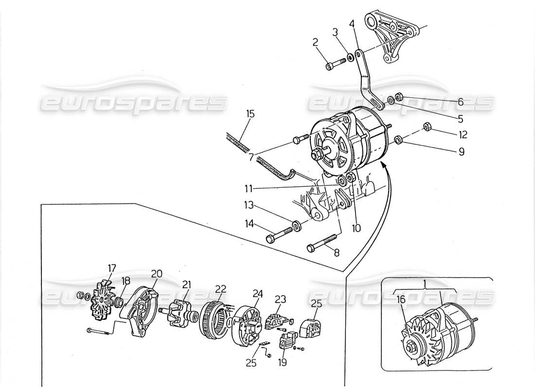 a part diagram from the maserati 2.24v parts catalogue