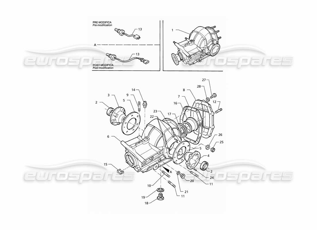 a part diagram from the maserati qtp v6 (1996) parts catalogue