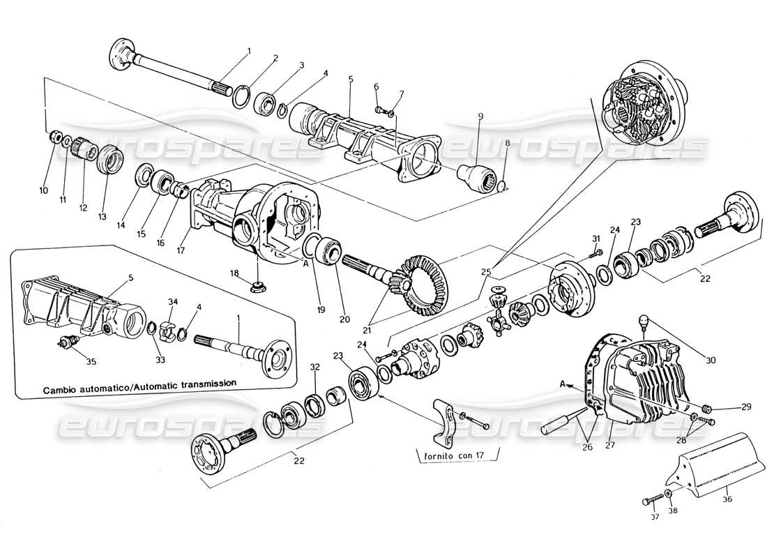 a part diagram from the maserati 222 / 222e biturbo parts catalogue