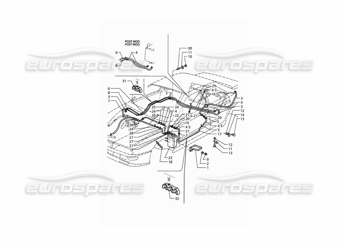 a part diagram from the maserati qtp. 3.2 v8 (1999) parts catalogue