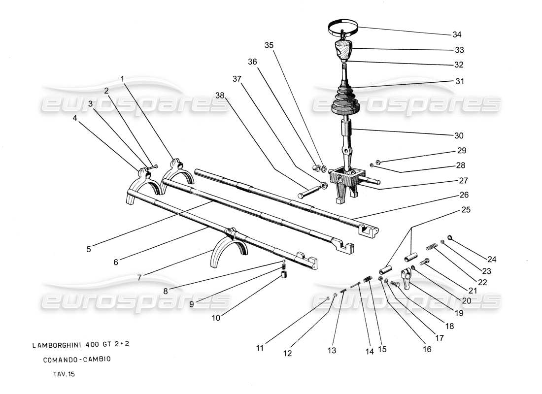 a part diagram from the lamborghini 400 parts catalogue