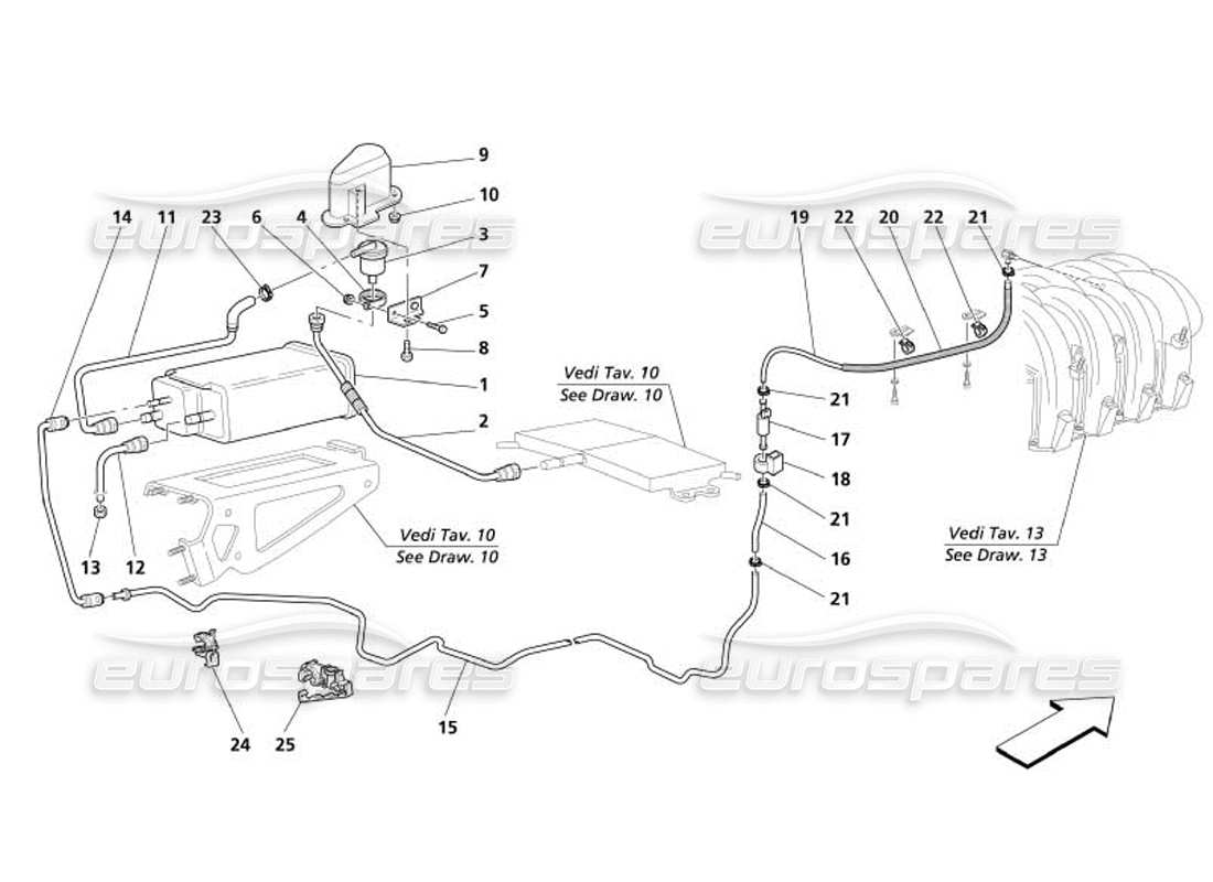 a part diagram from the Maserati 4200 Gransport (2005) parts catalogue