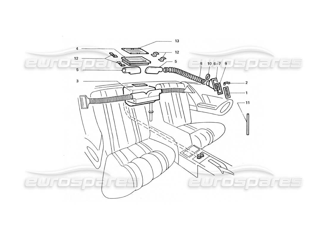 a part diagram from the ferrari 412 (coachwork) parts catalogue