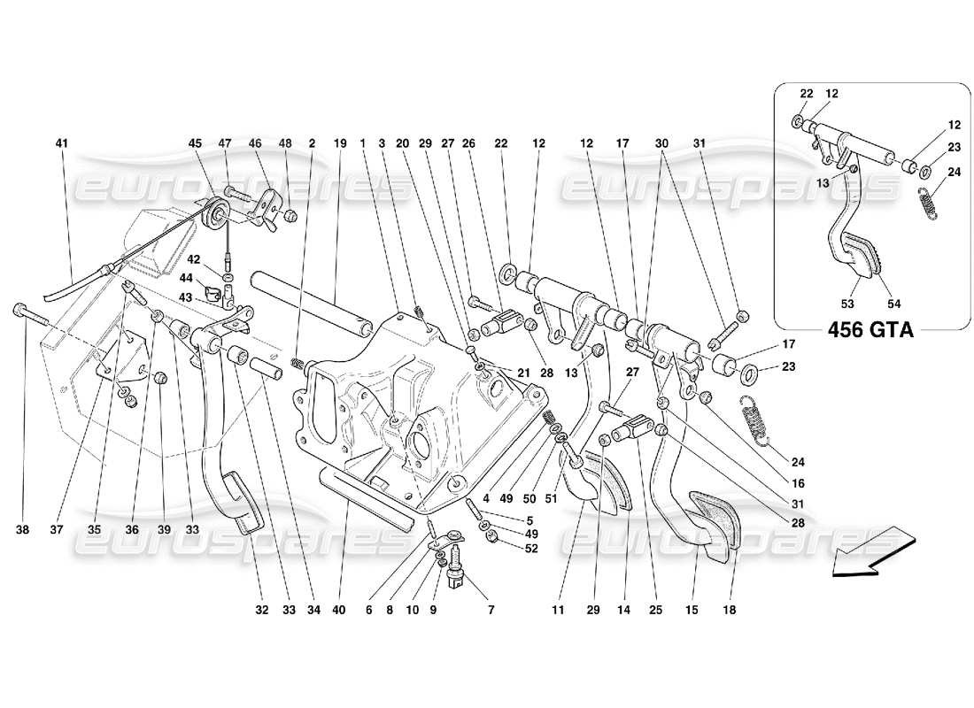 VIEW PARTS DIAGRAMS FROM THE FERRARI 456 GT/GTA PARTS CATALOGUE a part diagram from the ferrari 456 gt/gta parts catalogue