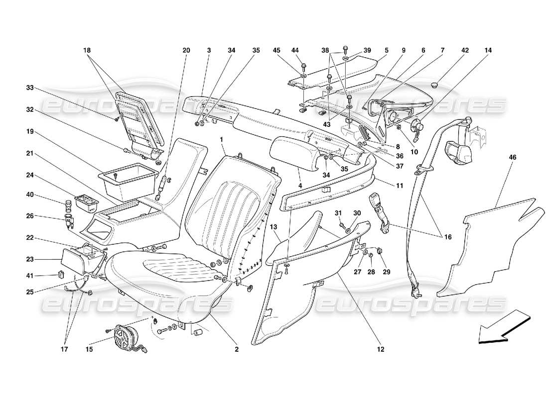 a part diagram from the ferrari 456 gt/gta parts catalogue