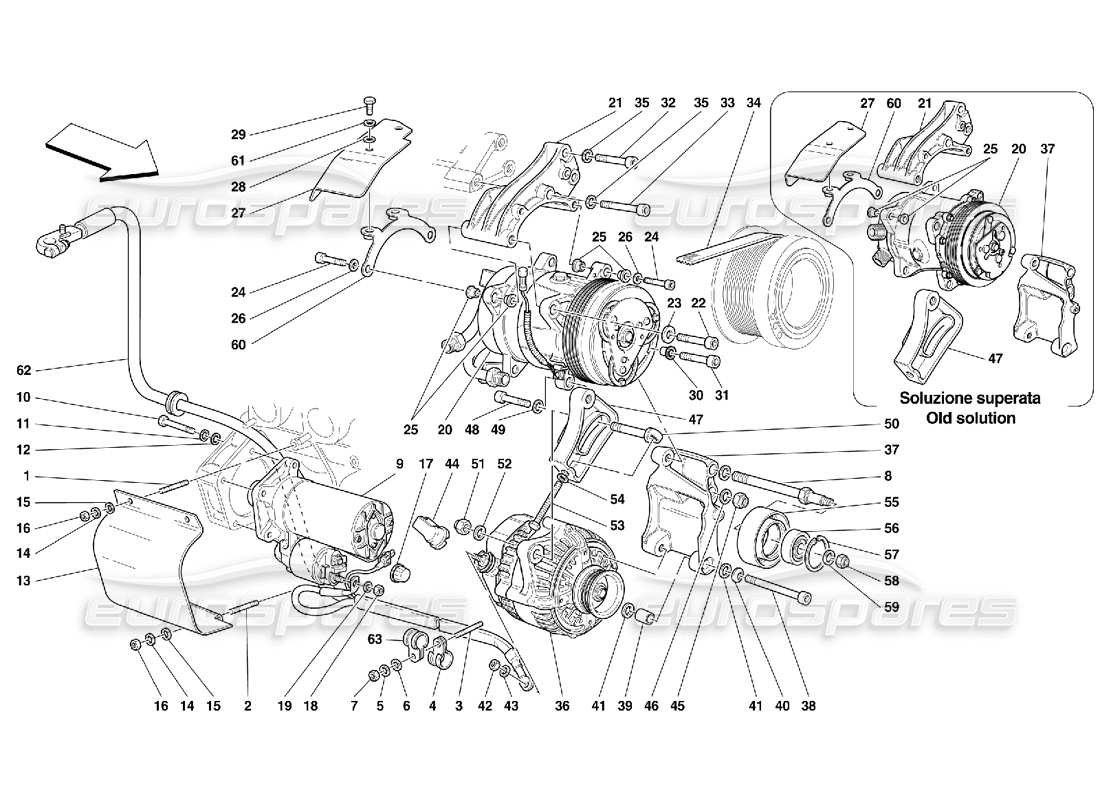 VIEW PARTS DIAGRAMS FROM THE FERRARI 456 GT/GTA PARTS CATALOGUE a part diagram from the ferrari 456 gt/gta parts catalogue