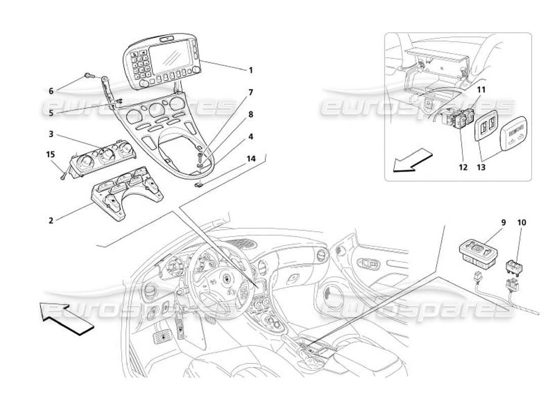 a part diagram from the maserati 4200 parts catalogue