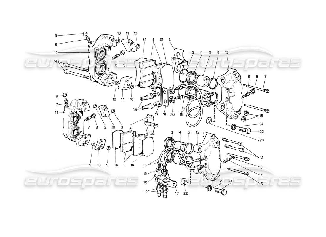 a part diagram from the ferrari 512 bb parts catalogue