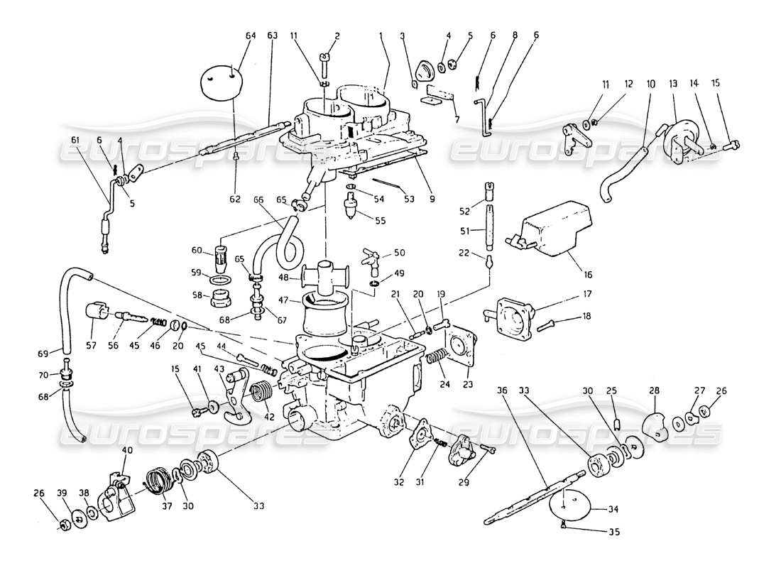a part diagram from the maserati biturbo 2.5 (1984) parts catalogue